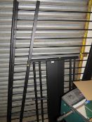 A BLACK METAL DOUBLE BED FRAME - NOT CHECKED