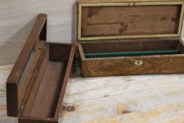 A WALNUT BOX TOGETHER WITH AN OAK EXAMPLE (2)
