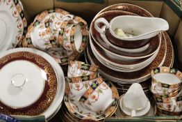 A TRAY OF ASSORTED TEA AND DINNERWARE TO INC ROYAL VALE EXAMPLES