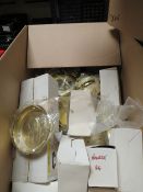 A LARGE BOX OF ASSORTED LIGHTS, FITTINGS ETC