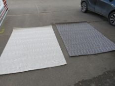 TWO MODERN 'SLOAN' NATURAL WEAVE WOOLLEN RUGS 160 X 230 CM (2)