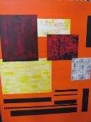 A PAIR OF 21ST CENTURY ABSTRACT STUDIES, CONTEMPORARY BRITISH SCHOOL, ACRYLICS ON CANVAS