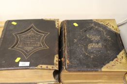 TWO ANTIQUE BRASS BOUND FAMILY BIBLES