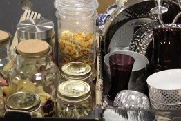 TWO TRAYS OF ASSORTED EX SHOW HOME KITCHEN AND HOME ACCESSORIES ETC