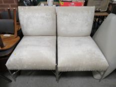 A PAIR OF MODERN SNAKESKIN STYLE UPHOLSTERED CHAIRS