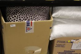 TWO BOXES OF ASSORTED EX SHOW HOME CUSHIONS ETC