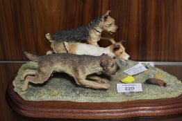 A BORDER FINE ARTS FIGURE TABLEAU 'TERRIER RACE'
