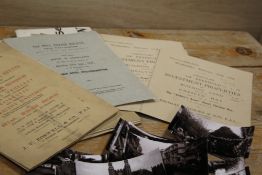 A TRAY OF VINTAGE EPHEMERA AND PHOTOGRAPHS TO INCLUDE WOLVERHAMPTON RELATED AUCTION CATALOGUES ETC