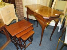 AN EDWARDIAN OCCASIONAL TABLE AND NEST OF TABLES