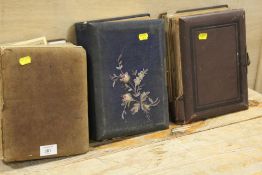THREE ANTIQUE PHOTOGRAPH ALBUMS