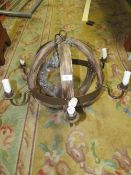 A MODERN HANGING GLOBE LIGHT FITTING A/F