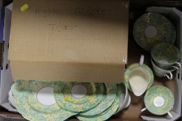 A BOXED ROYAL ALBERT HAWORTH 18 PIECE TEAWARE SET, TOGETHER WITH PARAGON CHINA ETC