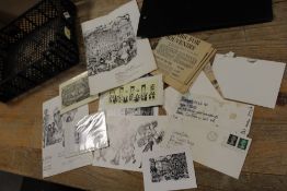 A SMALL TRAY OF EPHEMERA RELATING TO THE ARTIST PAT COOKE