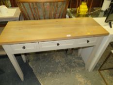 A MODERN THREE DRAWER CONSOLE/HALL TABLE W-110 CM