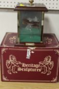 A HERITAGE SCULPTURES GLASS CASED MODEL OF A TIGER MOTH