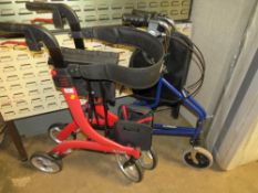 TWO INVALID MOBILITY WALKING FRAMES