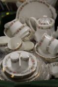 A TRAY OF ROYAL ALBERT BELINDA BONE CHINA TEA AND DINNERWARE ETC