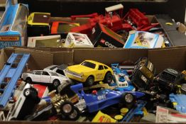 TWO TRAYS OF ASSORTED DIECAST TOYS TO INCLUDE BOXED CORGI, MATCHBOX ETC