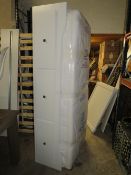 A MODERN WHITE SINGLE BED WITH MATTRESS - NOT CHECKED