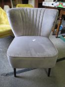 A MODERN UPHOLSTERED MUSHROOM COLOURED OCCASIONAL CHAIR