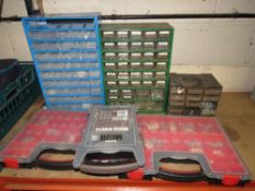 A SELECTION OF ORGANISERS CONTAINING VARIOUS METRIC SCREWS, BOLTS, NUTS, SELF TAPPERS AND POP