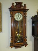 A LARGE VIENNA TWIN WEIGHT WALLCLOCK H-115 CM NOTE - IN OFFICE