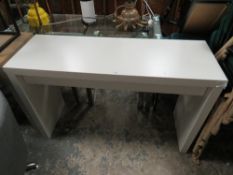 A MODERN WHITE CONSOLE/HALL TABLE