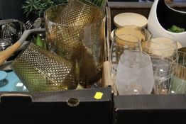 TWO TRAYS OF ASSORTED EX SHOW HOME KITCHEN AND HOUSEHOLD ACCESSORIES