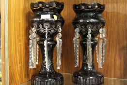 A PAIR OF BAVARIAN STYLE CUT GLASS LUSTRES
