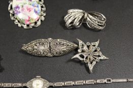A SELECTION OF MARQUISITE JEWELLERY, WATCHES, ETC
