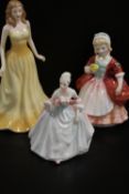 A ROYAL DOULTON OPAL OCTOBER FIGURINE TOGETHER WITH ROYAL DOULTON VALERIE AND DIANA (3)