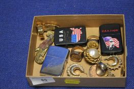 A QUANTITY OF JEWELLERY AND LIGHTERS