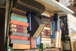 TWO TRAYS OF VINTAGE HARDBACK BOOKS TO INCLUDE A BIBLE (TRAYS NOT INCLUDED)