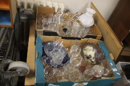 TWO TRAYS OF ASSORTED GLASSWARE (TRAYS NOT INCLUDED)
