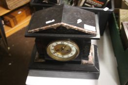 A SLATE MANTLE CLOCK