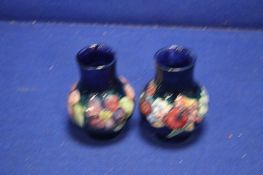 TWO SMALL MOORCROFT VASES BOTH A/F