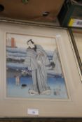 A FRAMED ORIENTAL PICTURE