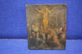 AN ANTIQUE OIL ON BOARD