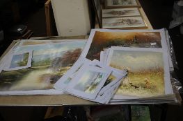 A QUANTITY OF UNFRAMED OILS