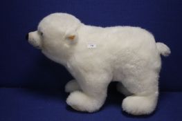 A LARGE VINTAGE STEIFF POLAR WITH BUTTON AND YELLOW TAG TO EAR L 60 CM