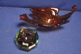 TWO PIECES OF VINTAGE MURANO GLASS