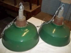 TWO BE WIRED ANTIQUE INDUSTRIAL LIGHTS BY MAXLUME