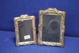 TWO HALLMARKED SILVER PHOTO FRAMES