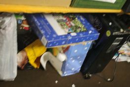 LARGE QUANTITY OF CHRISTMAS GIFT BAGS TOGETHER WITH LIGHT UP ACRYLIC REINDEER