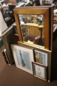 A QUANTITY OF ASSORTED PICTURES, PRINTS AND MIRRORS