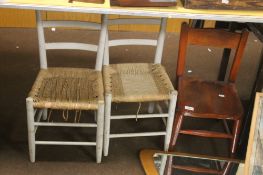 THREE SMALL CHILDREN'S CHAIRS