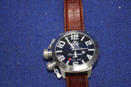 A GENTLEMANS TAUCHMEISTER JOMBO PILOTS TYPE LEFTY WRISTWATCH