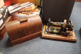 TWO CASED SEWING MACHINES 1 WITH NO KEY