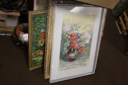 A COLLECTION OF ASSORTED PICTURES AND PRINTS TO INCLUDE A STILL LIFE