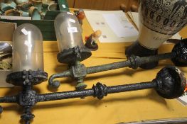 TWO VINTAGE CAST OUTSIDE LIGHTS